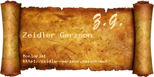 Zeidler Gerzson névjegykártya